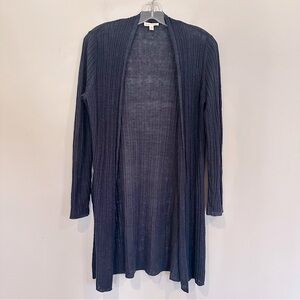 Eileen Fisher Organic Linen Lightweight Cardigan Sweater Women's XS‎ Navy Blue